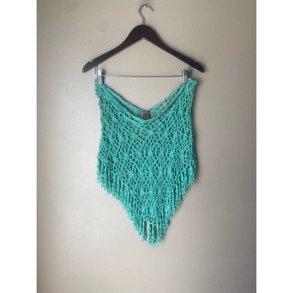 Vintage Y2K Crochet Knitted Boho Swimsuit Cover Up Sarong - Picture 3 of 8